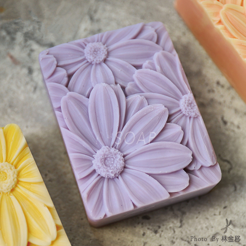 Soap Making Items - Newest!!!3d Elegant Sunflower Soap Mold Rectangle
