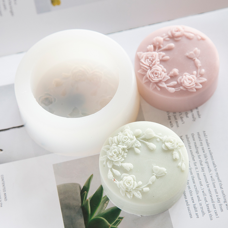 Soap Making Items - Round Shape Rose Flower Handmade Soap
