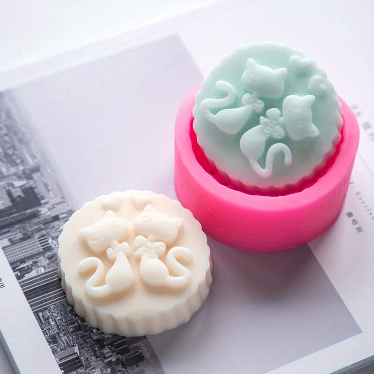 Soap Making Items - 1-Piece Silicone Cat Soap Mold -